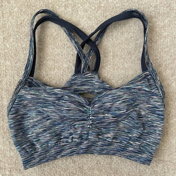 Athleta Sports Bra Womens Small Blue Multicolor Workout Active Sport Athleisure - Picture 1 of 7